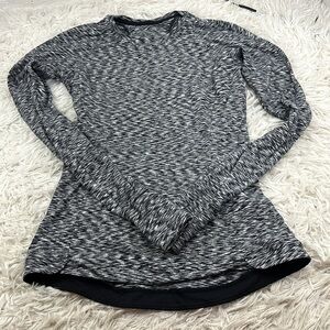 Lululemon Runderful Long Sleeve Spaced Out Space Dye Black White